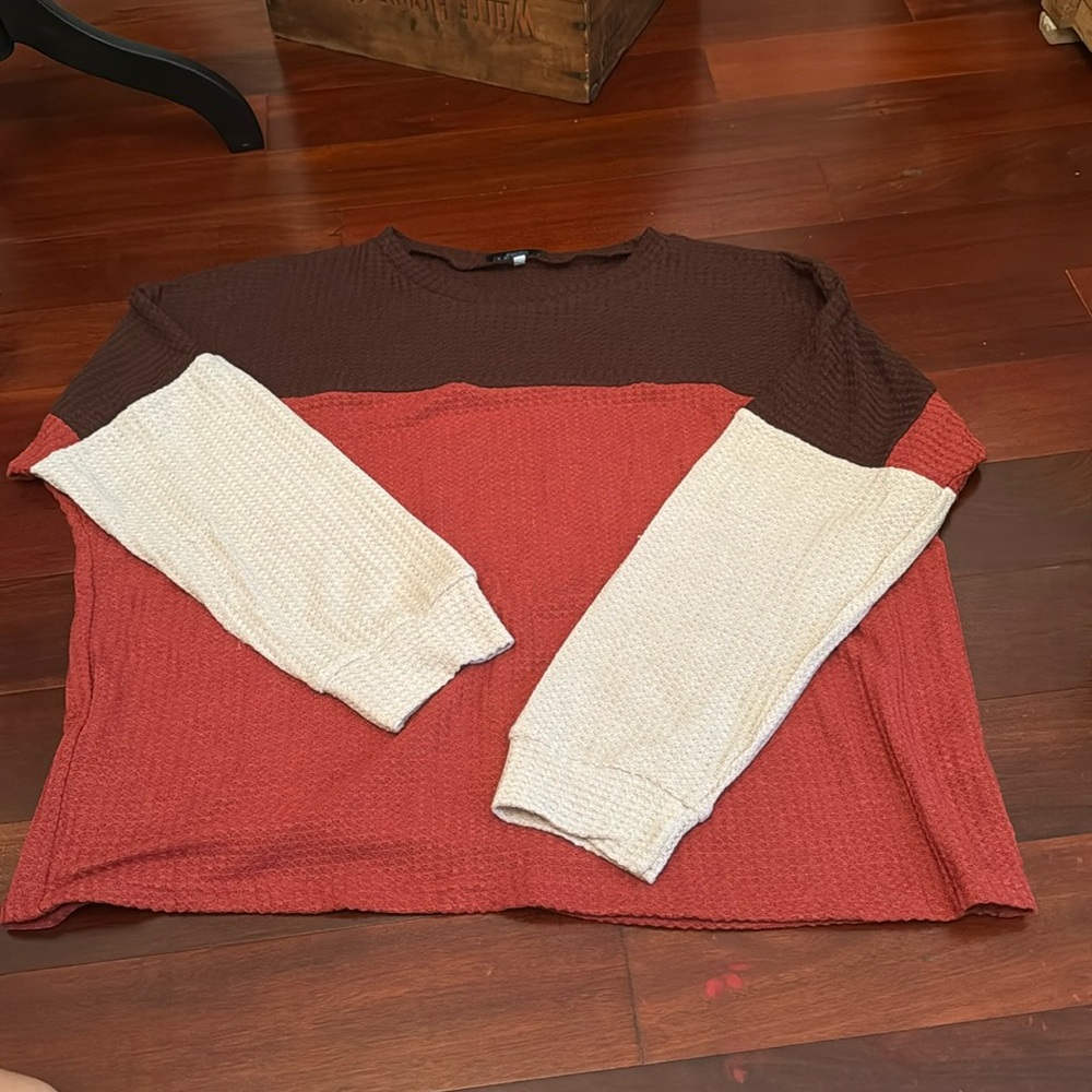 NWOT floral Blooming Size XL ColorBlock Sweater